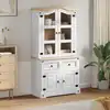 Image de vidaXL Buffet avec tiroir Blanc 100 x 48,5 x 179 cm Pin massif