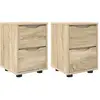 Image de Vidaxl Tables De Chevet 2 Pcs ChÃªne Sonoma 30,5 X 30 X 43 Cm