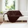Image de vidaXL Couverture en Fourrure de Lapin SynthÃ©tique 4 pcs Camel