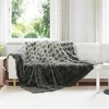 Image de vidaXL Couverture en Fourrure de Lapin SynthÃ©tique 4 pcs Gris foncÃ©