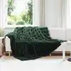 Image de vidaXL Couverture en Fourrure de Lapin SynthÃ©tique Vert foncÃ©