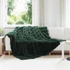 Image de vidaXL Couverture en Fourrure de Lapin SynthÃ©tique 4 pcs Vert foncÃ©