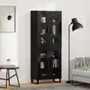 Image de vidaXL Haut Armoire 2 pcs ChÃªne noir Bois AgglomÃ©rÃ© et Verre