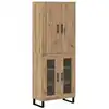 Image de vidaXL Haut Armoire 2 pcs ChÃªne artisanal Bois AgglomÃ©rÃ© et Verre