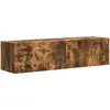 Image de vidaXL Meuble TV mural 2 pcs ChÃªne fumÃ© 60 x 31 x 29.5 cm