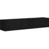 Image de vidaXL Meuble TV mural 2 pcs Noir 60 x 31 x 29.5 cm Bois d'ingÃ©nierie