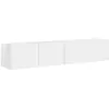 Image de vidaXL Meuble TV mural 2 pcs Blanc Brillant 60 x 31 x 29.5 cm