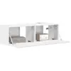Image de vidaXL Meuble TV mural Montage mural Blanc Brillant 60 x 31 x 29.5 cm