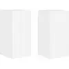 Image de vidaXL Meuble TV mural 2 pcs Blanc Brillant 30 x 31 x 60 cm