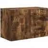 Image de vidaXL Meuble TV mural ChÃªne fumÃ© 59,5 x 31 x 40 cm Bois d'ingÃ©nierie