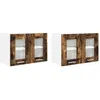 Image de vidaXL Armoire suspendue Riga 2 pcs ChÃªne fumÃ© 60 x 31 x 40 cm