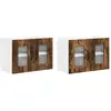 Image de Vidaxl Meuble Mural De Cuisine 2 Pcs ChÃªne FumÃ© 60 X 31 X 40 Cm