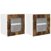 Image de Vidaxl Meuble Mural De Cuisine 2 Pcs ChÃªne FumÃ© 40 X 31 X 40 Cm