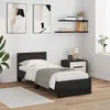Image de vidaXL Cadre de lit ChÃªne noir 75 x 190 cm Bois d'ingÃ©nierie