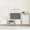 Image de vidaXL Ensemble de meuble TV 4 piÃ¨ces 4 pcs Blanc Bois d'ingÃ©nierie