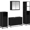 Image de vidaXL Ensemble de mobilier de salle de bain 4 pcs ChÃªne noir