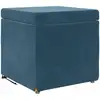 Image de vidaXL Tabouret Bleu 41 x 41 x 40 cm Velours et Bois Composite