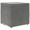Image de vidaXL Tabouret Gris foncÃ© 41 x 41 x 40 cm Velours et Bois Composite