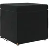 Image de vidaXL Tabouret Noir 41 x 41 x 40 cm Velours et Bois Composite