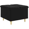 Image de vidaXL Tabouret bouton avec coussin Noir 60 x 60 x 45 cm Velours