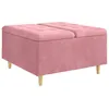 Image de vidaXL Tabouret bouton avec coussin Rose 80 x 80 x 45 cm Velours