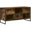 Image de vidaXL Meuble TV ChÃªne FumÃ© 100 x 36 x 49,5 cm Bois d'ingÃ©nierie