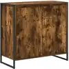 Image de vidaXL Meuble d'appoint ChÃªne FumÃ© 79 x 36 x 75 cm Bois d'ingÃ©nierie
