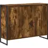 Image de vidaXL Meuble d'appoint ChÃªne FumÃ© 96,5 x 30 x 75 cm Bois d'ingÃ©nierie