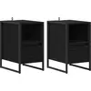 Image de vidaXL Table de chevet avec tiroir 2 pcs ChÃªne noir 39,5 x 30 x 50 cm