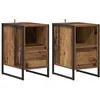 Image de vidaXL Table de chevet avec tiroir 2 pcs Bois Ancien 39,5 x 30 x 50 cm