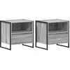 Image de vidaXL Table de chevet avec tiroir 2 pcs Gris Sonoma 50 x 39,5 x 50 cm