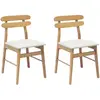 Image de vidaXL Chaise de salle Ã  manger 2 pcs Naturel et clair Bois Massif