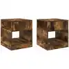 Image de vidaXL Table d'appoint 2 pcs ChÃªne fumÃ© 40,5 x 40 x 45 cm