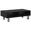 Image de vidaXL Table d'appoint avec roues ChÃªne noir 90 x 50 x 30 cm