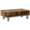 Image de vidaXL Table d'appoint avec roues Bois ancien 90 x 50 x 30 cm