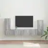 Image de Vidaxl 4 Pcs Gris Sonoma