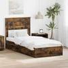 Image de vidaXL Cadre de lit ChÃªne fumÃ© 100 x 200 cm Bois d'ingÃ©nierie