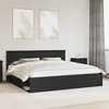 Image de vidaXL Cadre de lit avec tÃªte de lit Noir 200 x 200 cm Pin massif