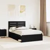 Image de vidaXL Cadre de lit avec tÃªte de lit Noir 135 x 190 cm Pin massif