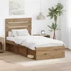 Image de vidaXL Cadre de lit ChÃªne artisan 90 x 190 cm Pin massif