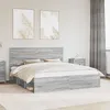 Image de vidaXL Cadre de lit Gris Sonoma 180 x 200 cm Pin massif