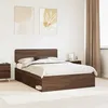 Image de vidaXL Cadre de lit ChÃªne brun 140 x 200 cm Pin massif