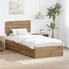 Image de vidaXL Cadre de lit ChÃªne artisanal 90 x 190 cm Bois d'ingÃ©nierie
