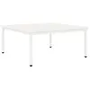 Image de vidaXL Table basse Blanc 100 x 100 x 45 cm Bois de pin massif