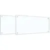 Image de vidaXL Protection de cuisine 2 pcs Transparent 90 x 40 cm verre trempÃ©