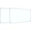 Image de vidaXL Protection de cuisine 2 pcs Transparent 90 x 50 cm verre trempÃ©