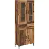Image de vidaXL Haut Armoire Montage mural 2 pcs Bois ancien 69,5 x 34 x 180 cm