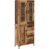 Image de vidaXL Haut Armoire Montage mural 2 pcs Bois ancien 69,5 x 34 x 180 cm