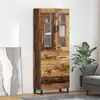 Image de vidaXL Haut Armoire 2 pcs Bois Ancien Bois AgglomÃ©rÃ© et Verre