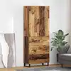 Image de vidaXL Haut Armoire 2 pcs Bois Ancien Bois AgglomÃ©rÃ© et Verre